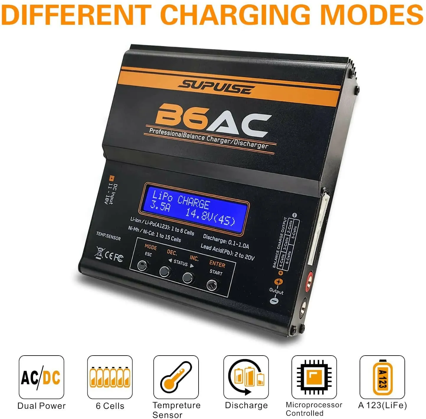 SUPULSE B6 RC Battery Balance Charger 1-6S ACDC LiPo / NiMh / NiCD Charger Discharger iMAX style