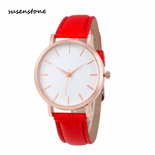 Susenstone 2018 Fashion Women Watch Luxury Brand Women Casual Wrist Watch Ladies Quartz Watch Relogio Feminino bayan kol saati