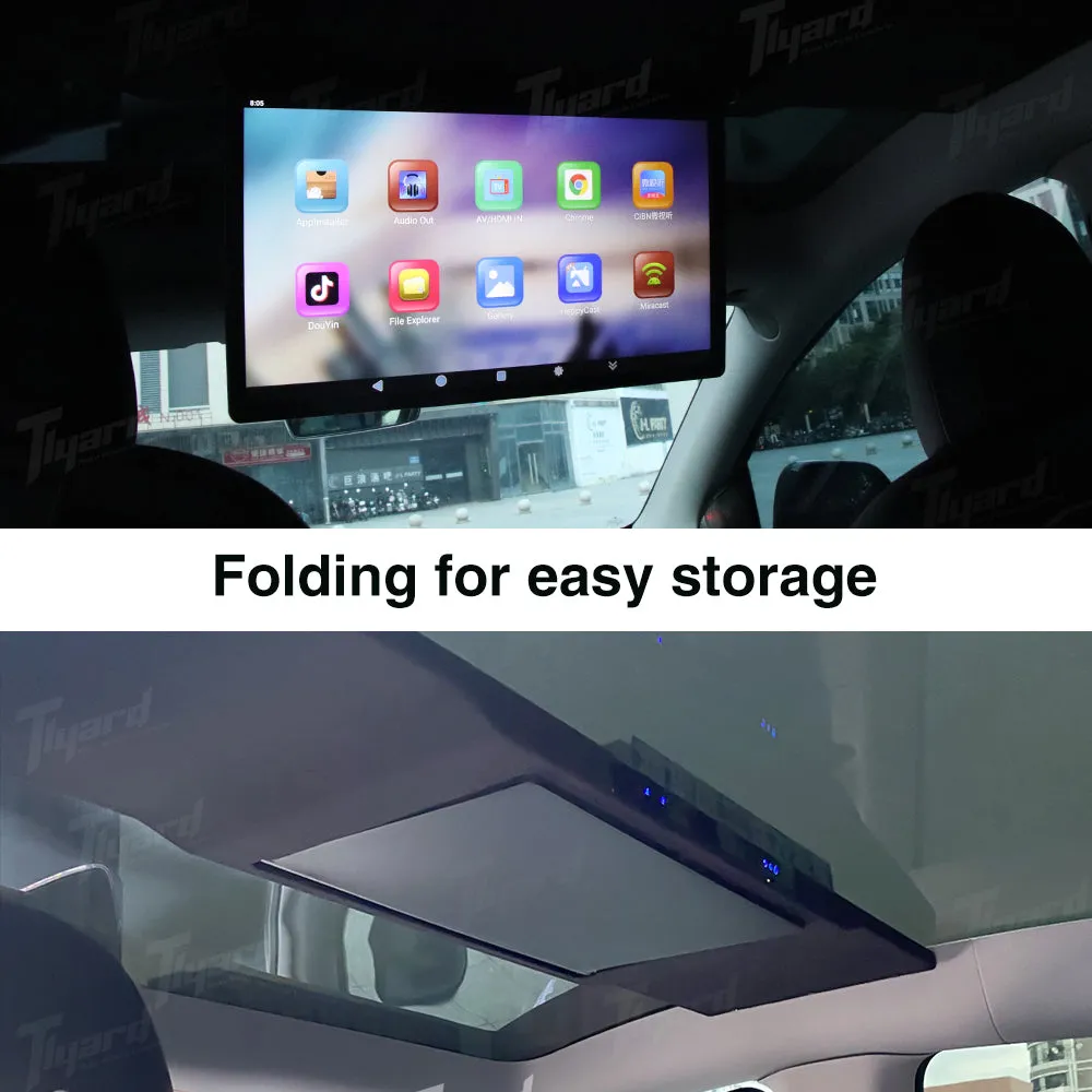 Tesla Accessories 17.3-Inch Car Roof-Mounted TV With Wi-Fi for Model Y