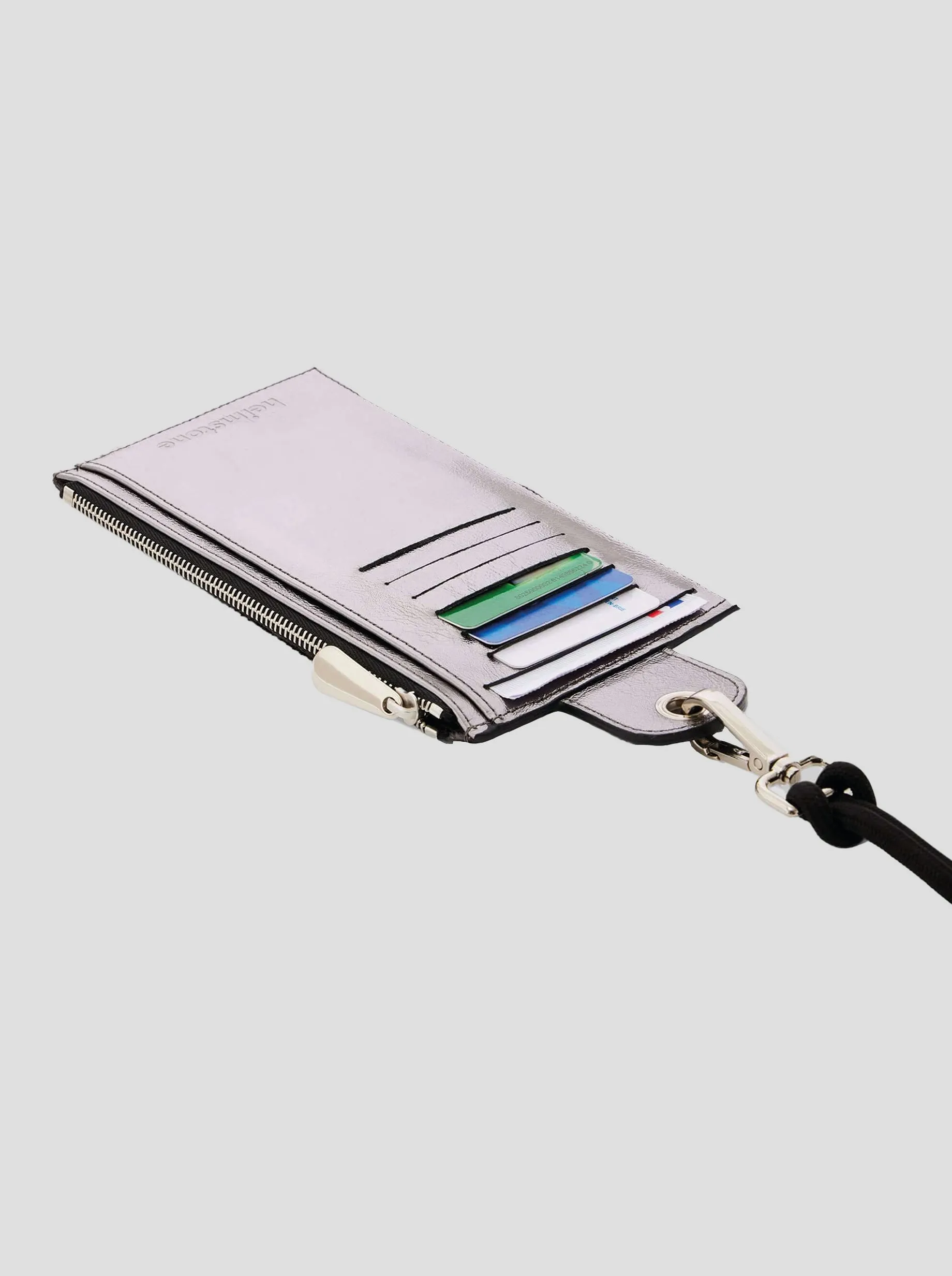 The Minis - Large Neck Wallet in Grey Cheetah Printed Leather