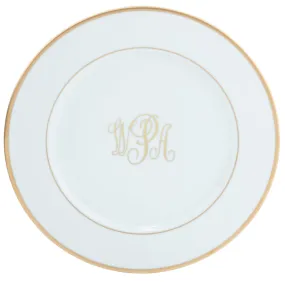 Ultra-White Signature Gold With Monogram Charger Plate