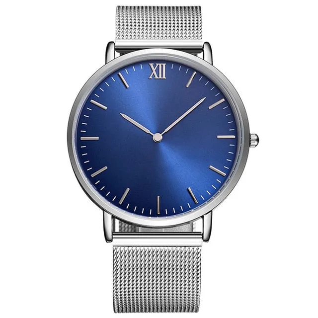 Unisex Custom Design Your Own Watches with Logo Blue Face