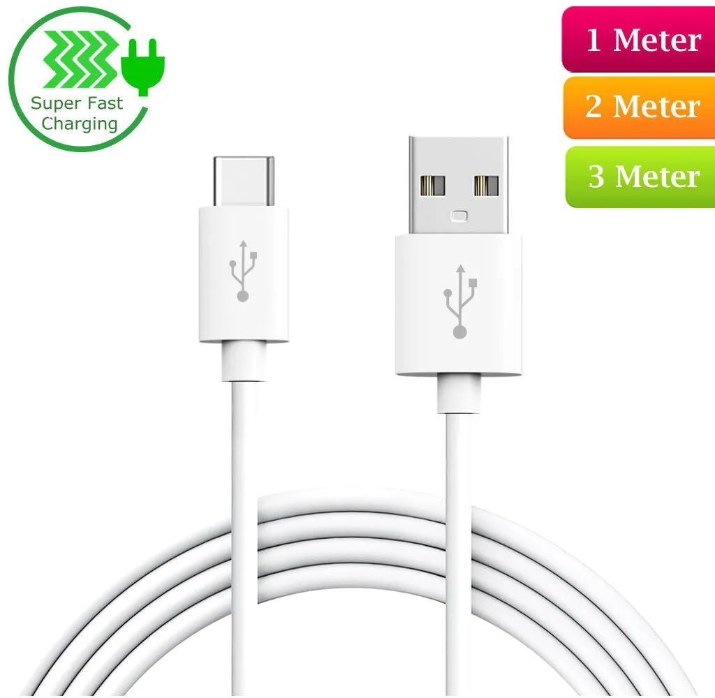 USB Type-C to USB-A 2.0 Male Cable | Charger Extension 10cm 1m 2m 3m