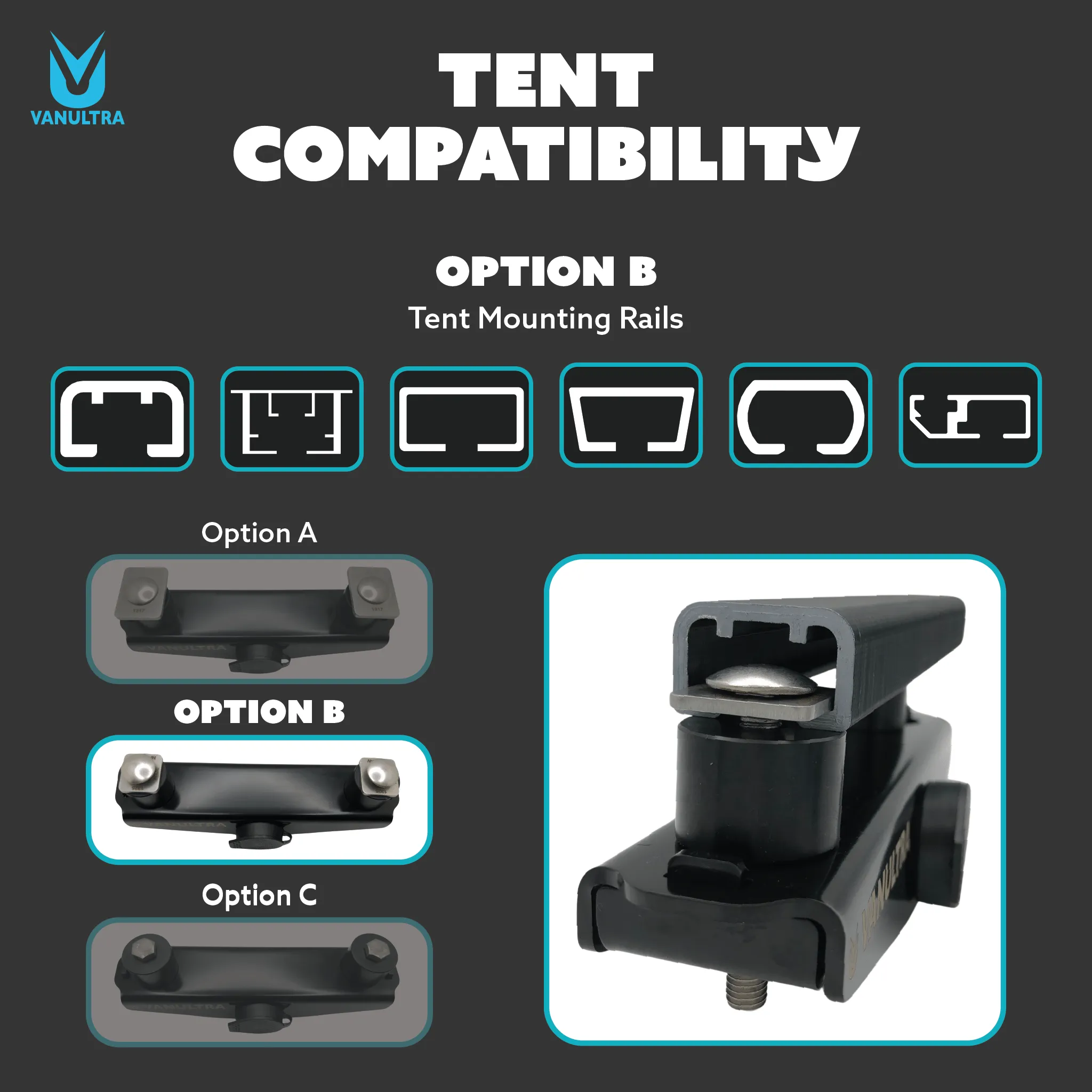 Vanultra Roof Top Tent Locking Mount (Fit for Intrepid Camp Gear)