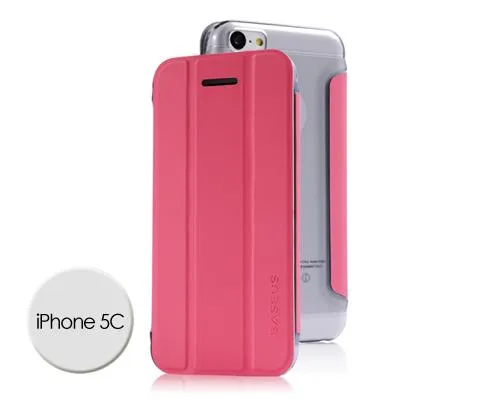 Veins Series iPhone 5C Flip Leather Case - Magenta