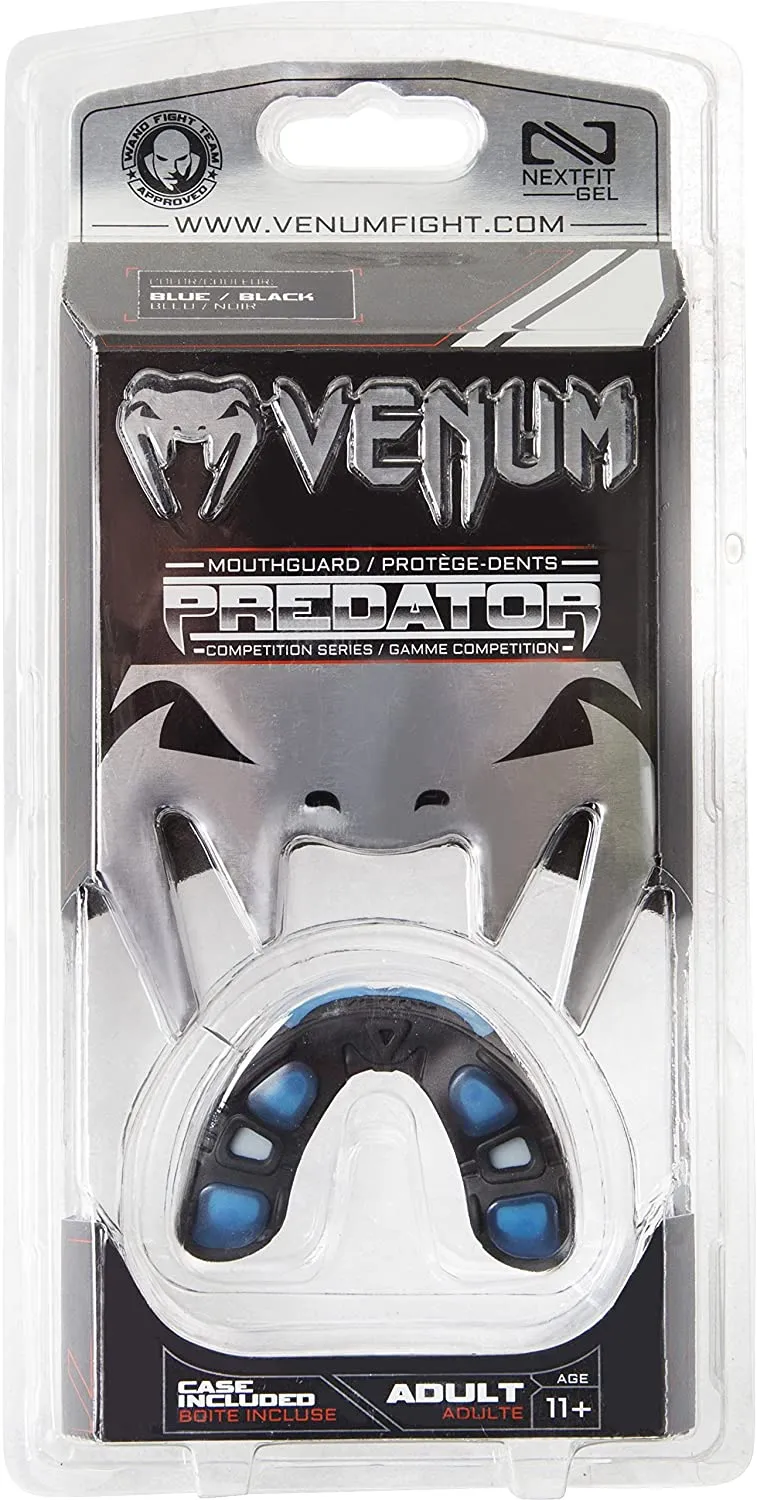 VENUM-0620 PREDATOR SPORTS MUAY THAI BOXING MMA MOUTHGUARD Senior Age 11  Black Blue