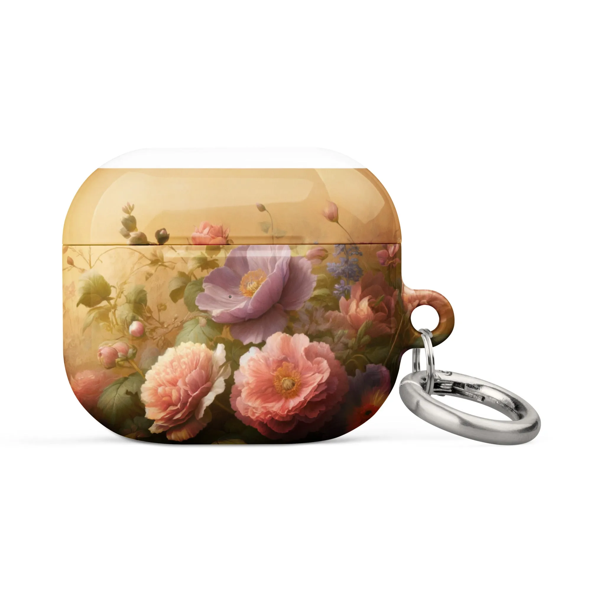 Vintage Floral AirPods® Case | Impact-Resistant Polycarbonate | Metal Carabiner | Scratch & Drop Protection