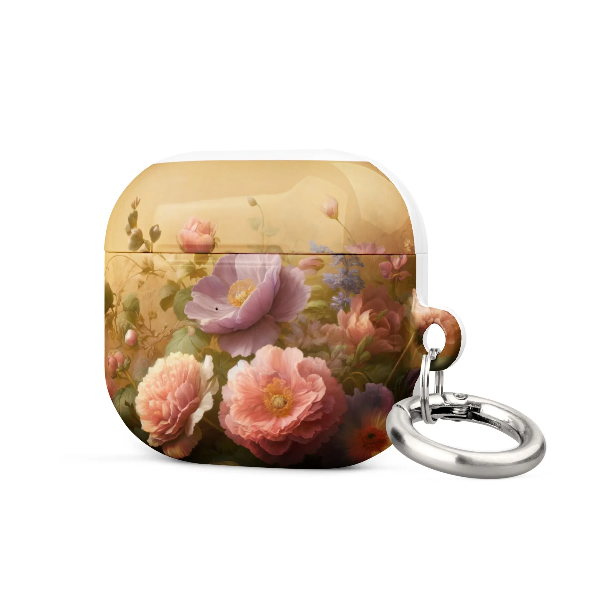 Vintage Floral AirPods® Case | Impact-Resistant Polycarbonate | Metal Carabiner | Scratch & Drop Protection