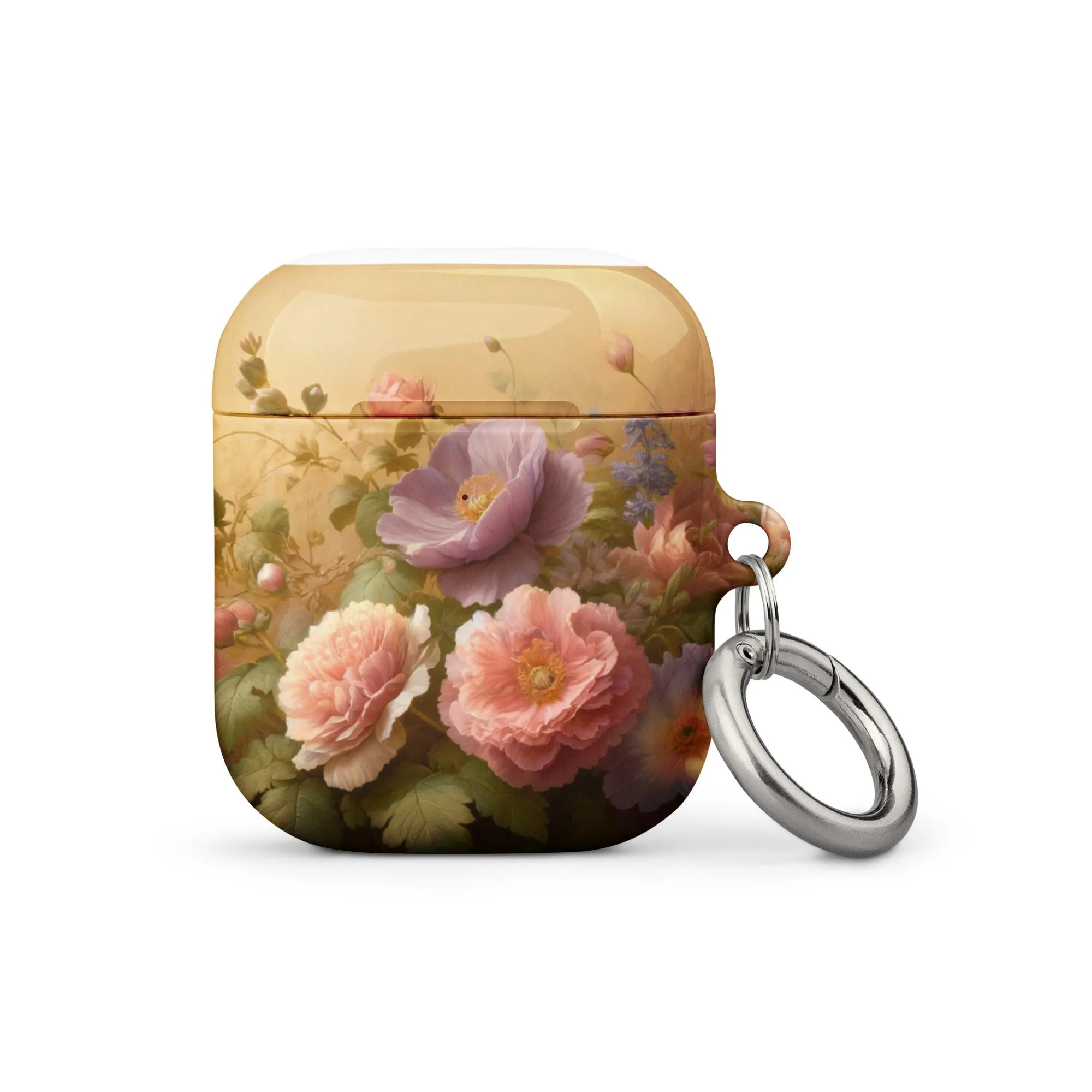 Vintage Floral AirPods® Case | Impact-Resistant Polycarbonate | Metal Carabiner | Scratch & Drop Protection