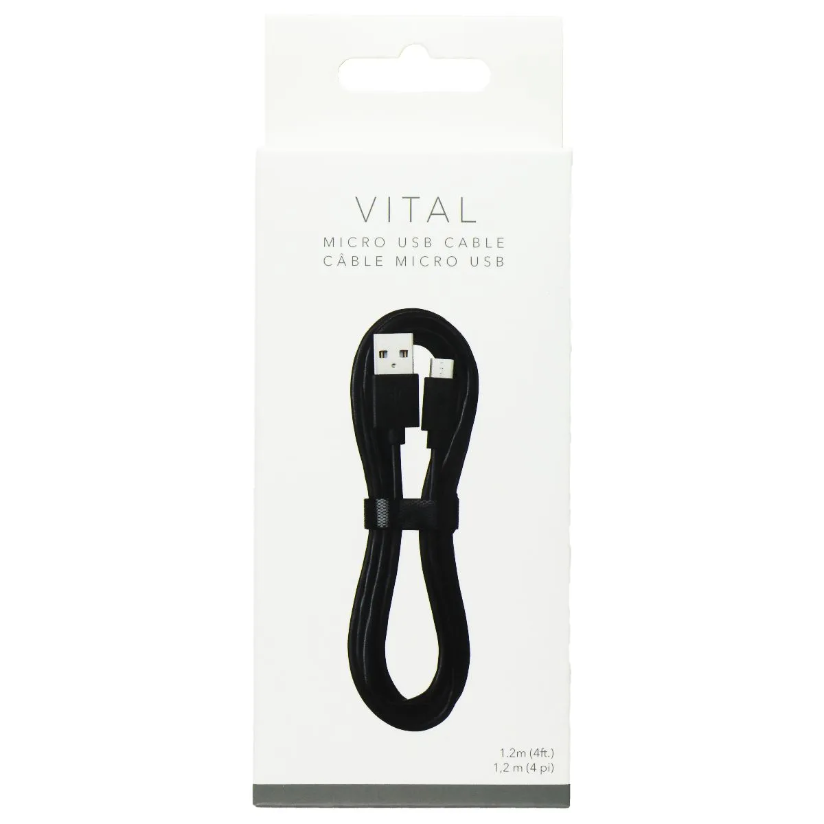 VITAL (4-Ft) Micro-USB to USB Charging Cable - Black (8080451)