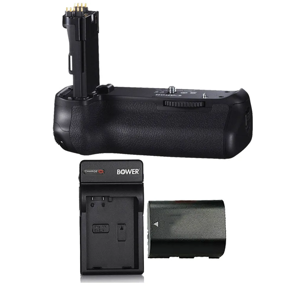 Vivitar Deluxe Power Grip with LP-E6 Battery and Charger for Canon EOS 80D DSLR Camera