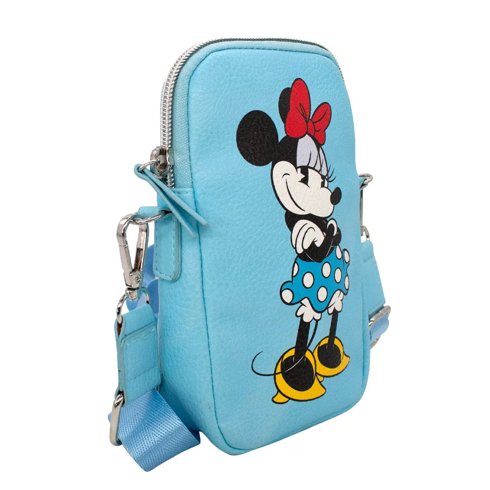 Wallet Phone Bag Holder - Minnie Mouse Style Standing Pose Baby Blue