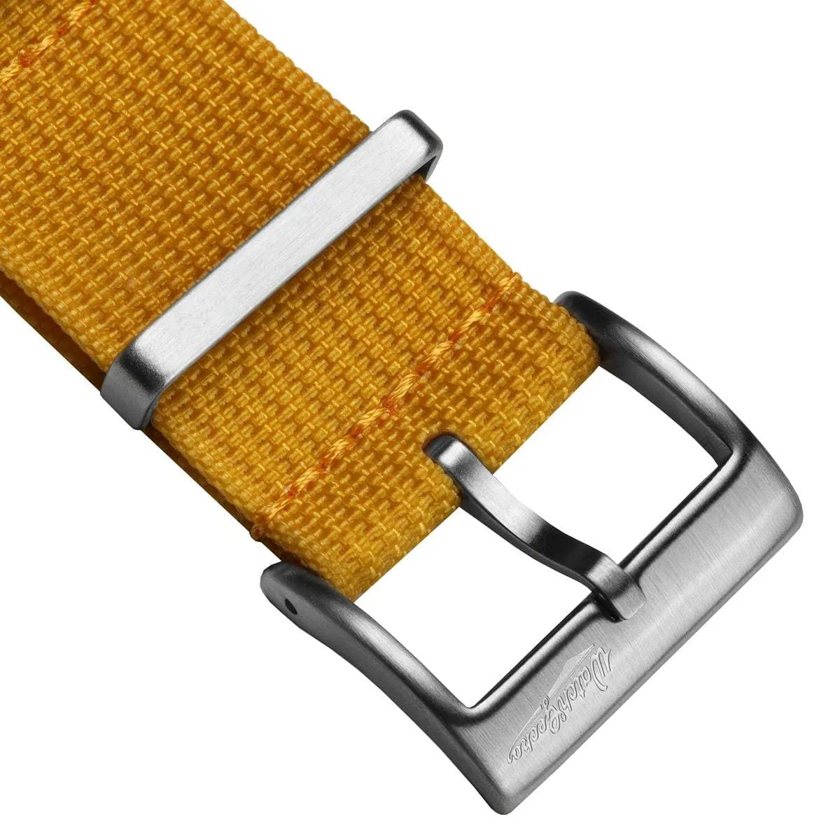 WatchGecko Ridge Military Nylon Watch Strap - Mustard Yellow