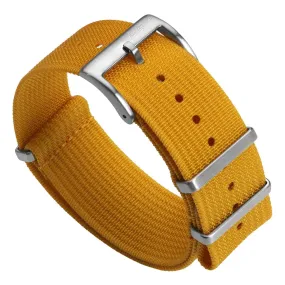 WatchGecko Ridge Military Nylon Watch Strap - Mustard Yellow