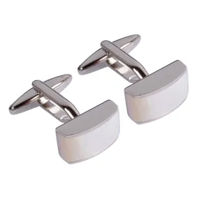 White Bridged Rectangles Cufflinks