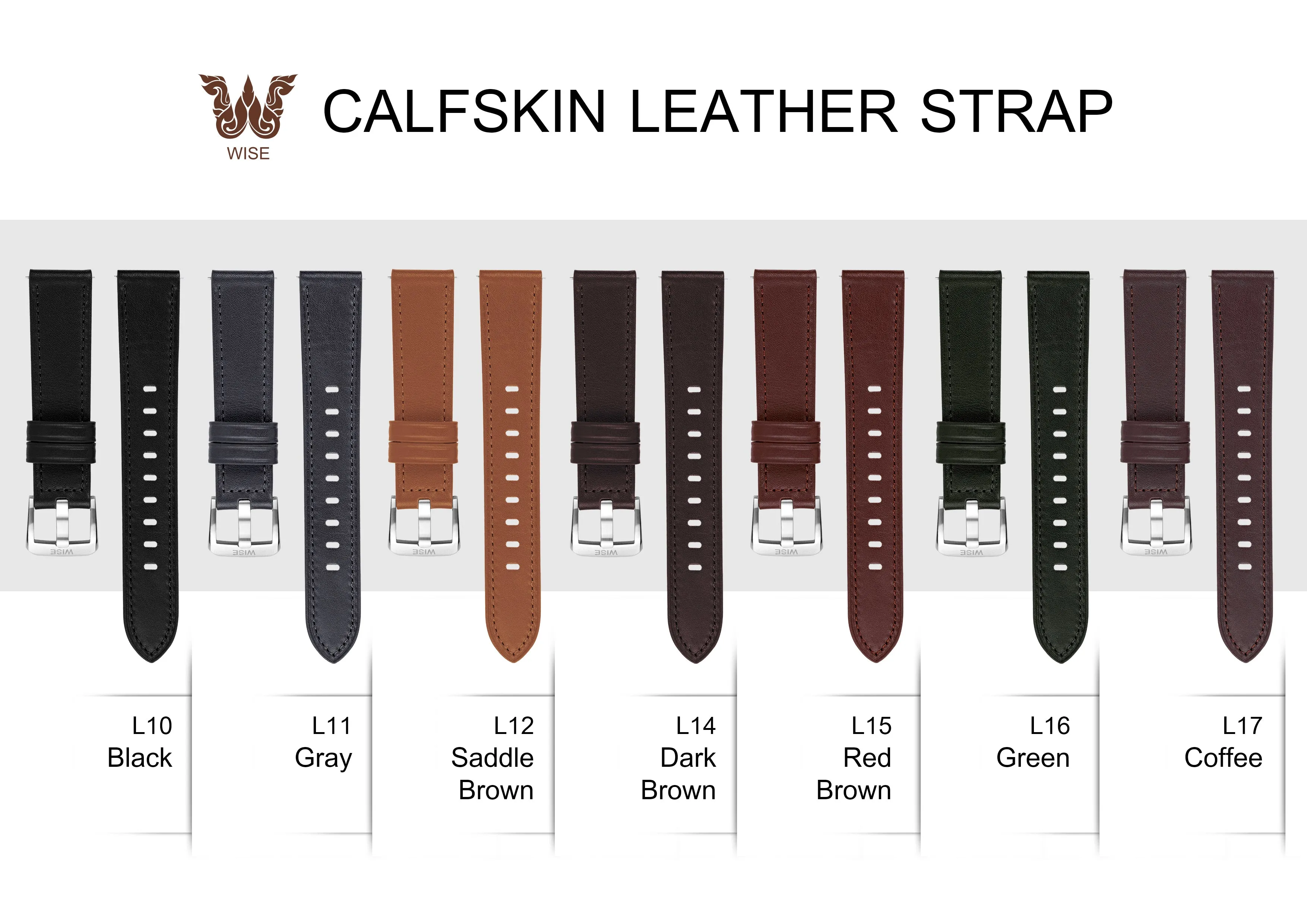 WISE Calfskin Leather Strap 20 mm.