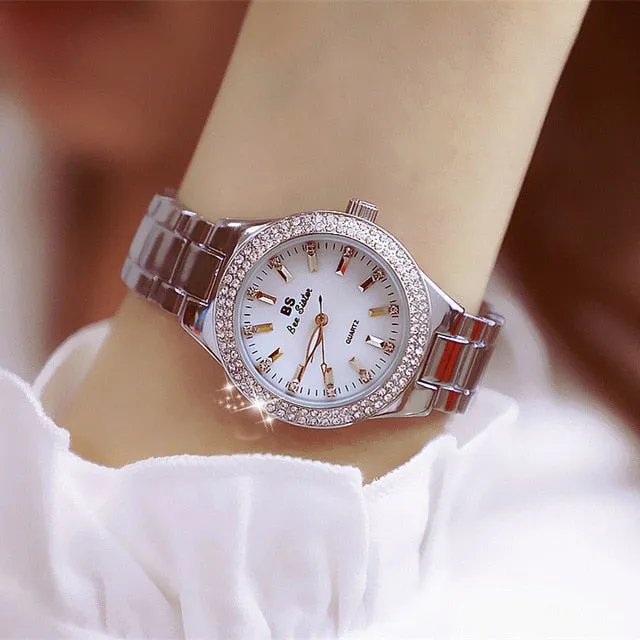 Women's Crystal Stainless Steel Dress Watch