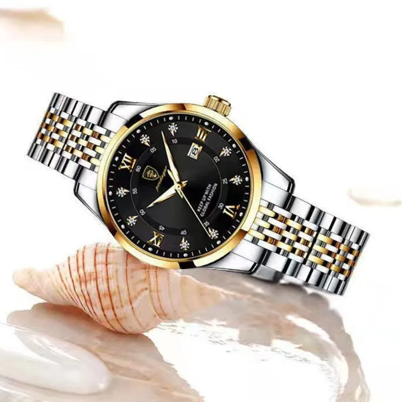 Women's Luxury Fashion Quartz Watch with Luminous Date - Stainless Steel