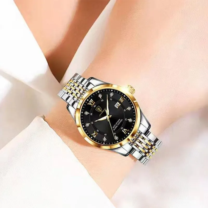 Women's Luxury Fashion Quartz Watch with Luminous Date - Stainless Steel