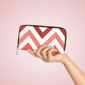 Wristlet Phone Wallet, White and Red Geometric Style Purse