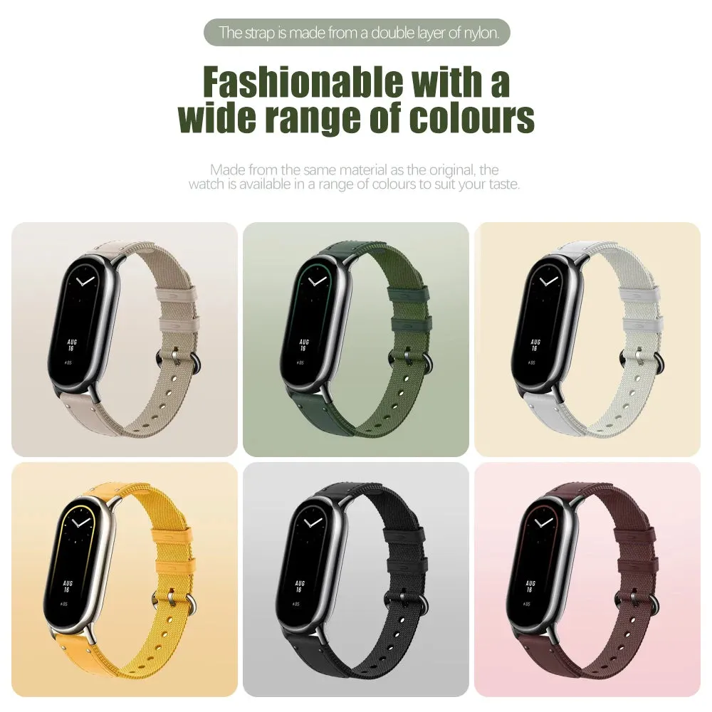 Xiaomi Mi Band 8 Nylon   Leather Watch Band | Beige