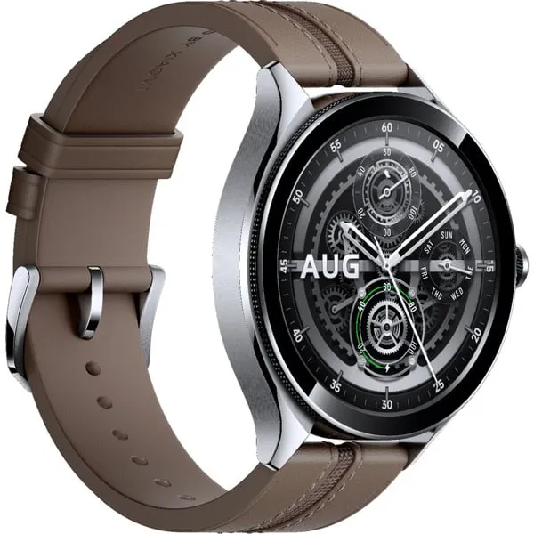 Xiaomi Watch 2 Pro 4G Lte Silver Case With Brown Leather Strap