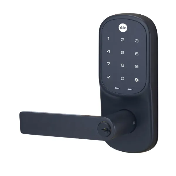 Yale Assure Keyed Lever Matt Black with Home Module