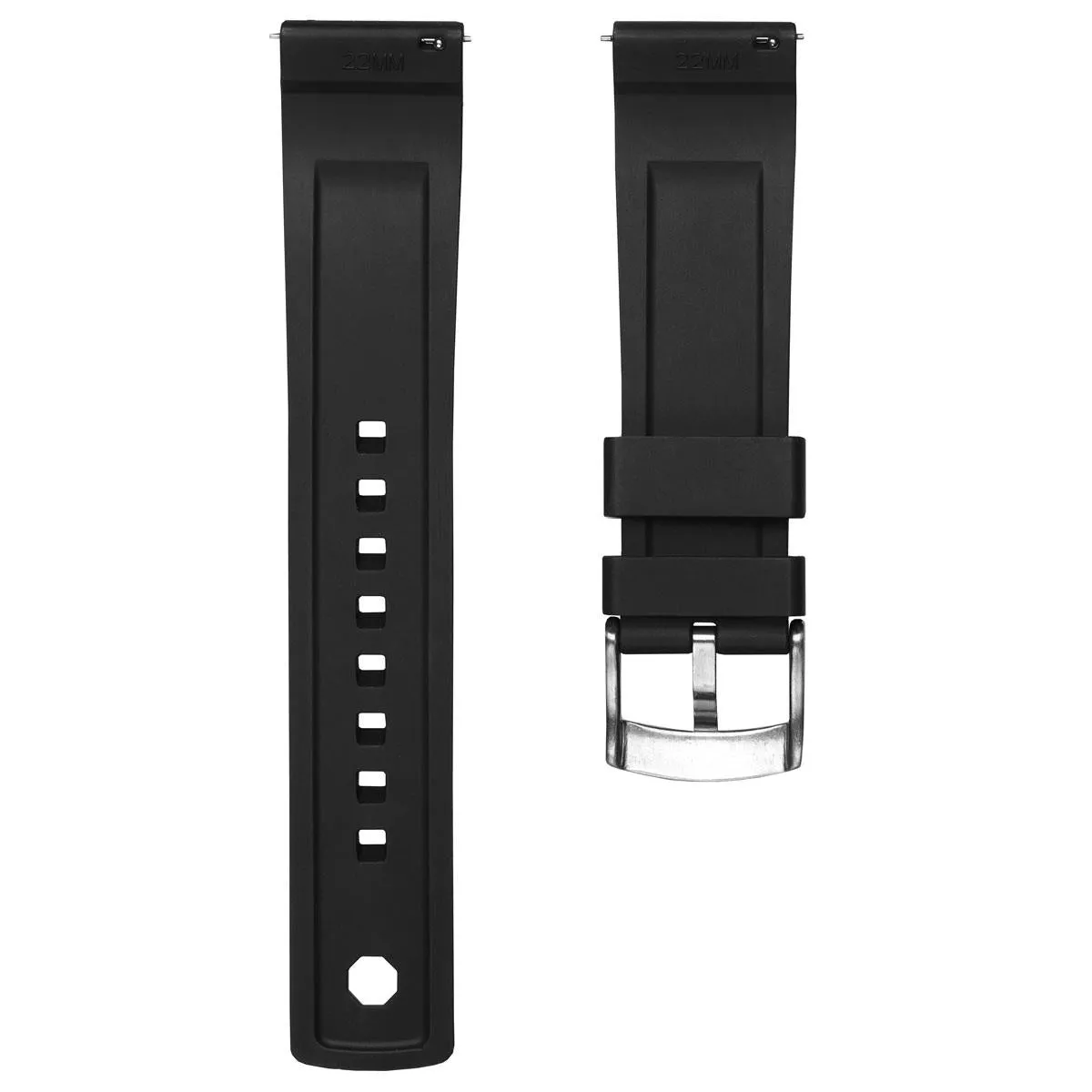 ZULUDIVER Hartland FKM Rubber Watch Strap - Black